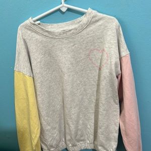 Sweatshirt pink yellow sleeves